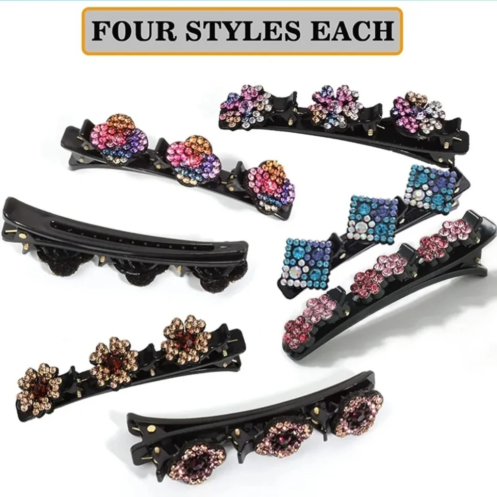 NWT Hair Accessory Hair‎ Clips: 20PCS Sparkling Crystal Stone Braided Barrettes